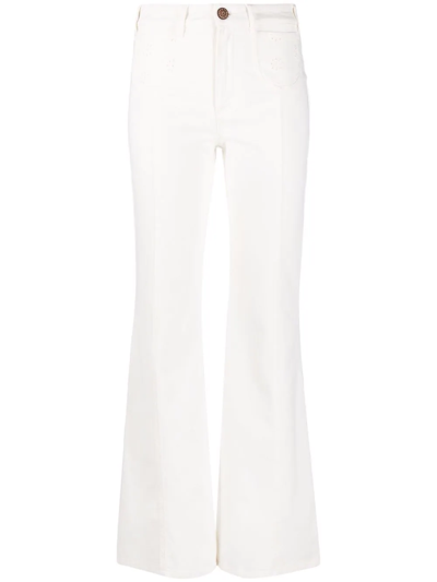 See By Chloé High-waisted Flared Denim Jeans In White