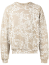 John Elliott Abstract-print Crewneck Cotton Sweatshirt In Nude
