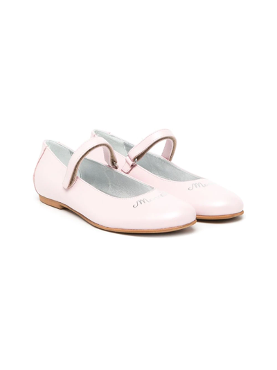 Monnalisa Teen Buckle-fastening Ballerina Shoes In Pink