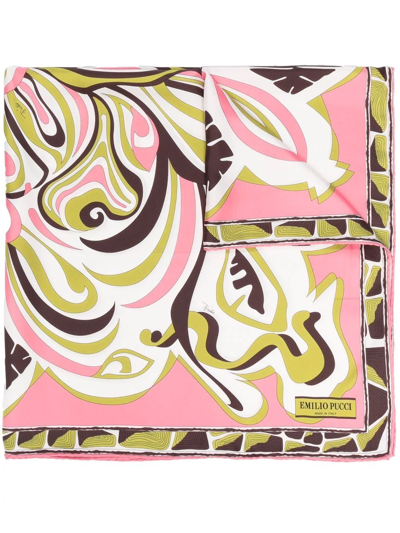 Pucci Africana-print Silk Scarf In Pink