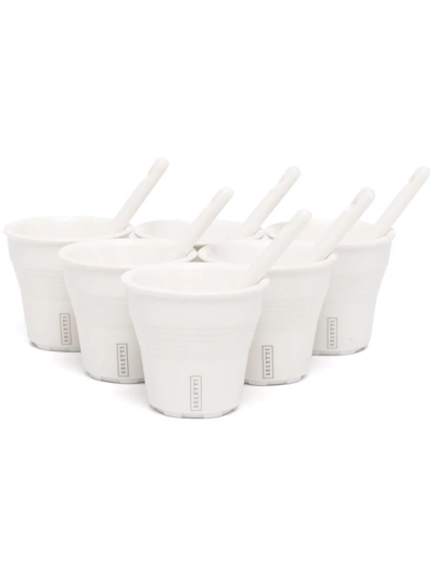 Seletti Esteto Quotidiano 6-set Coffee Cups In Weiss