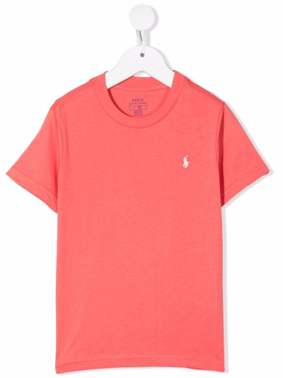 Ralph Lauren Kids' Polo Pony Cotton T-shirt In Pink