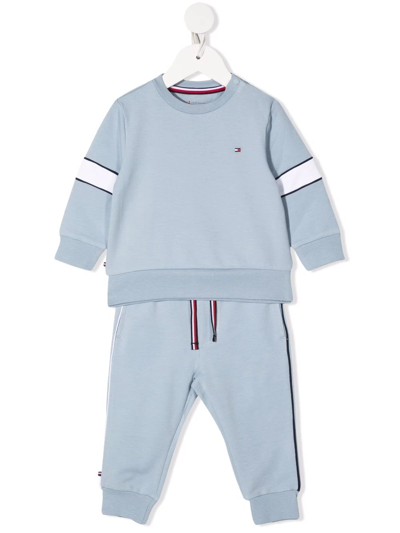 Tommy Hilfiger Junior Babies' Logo-embroidered Tracksuit Set In Blue