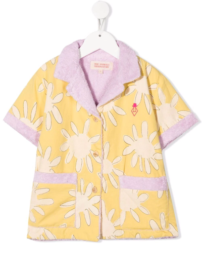 The Animals Observatory Kids' Sun-print Terry Polo Shirt In Yellow