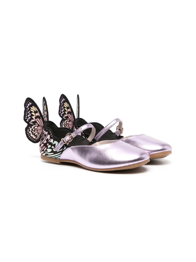 Sophia Webster Mini Kids' Butterfly-detailed Ballerina Shoes In Pink
