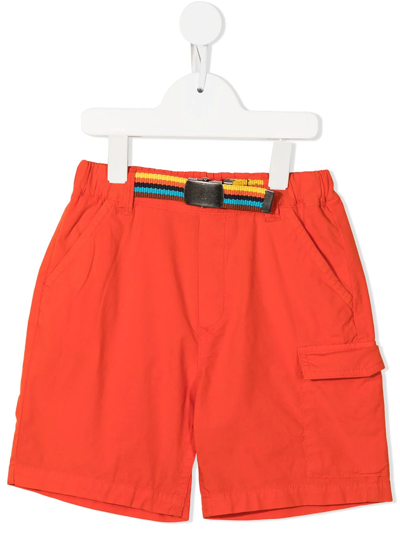 Paul Smith Junior Teen Boys Orange Cotton Shorts In Pink
