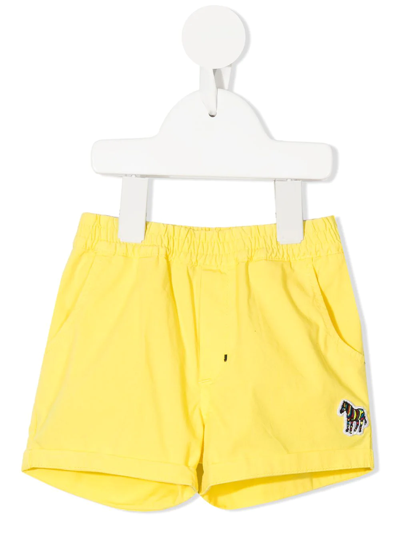 Paul Smith Junior Babies' Logo-patch Track Shorts In Yellow