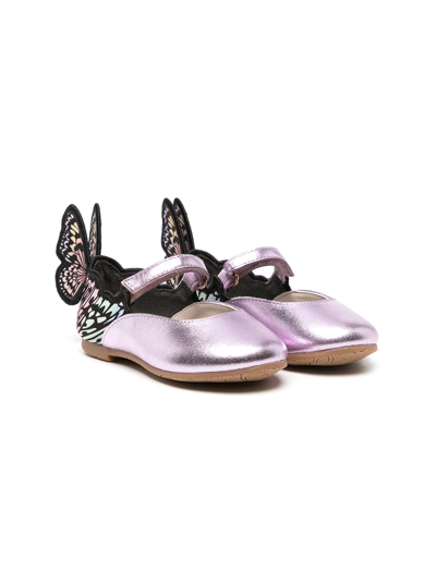 Sophia Webster Mini Kids' Girls Pink Leather Butterfly Shoes