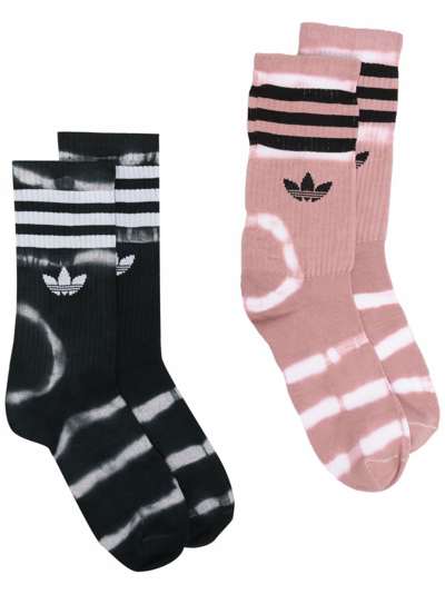 Adidas Originals Two-pack Tie-dye Socks In Pink
