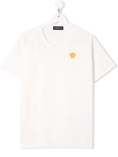 Versace Kids' Medusa-patch T-shirt In White
