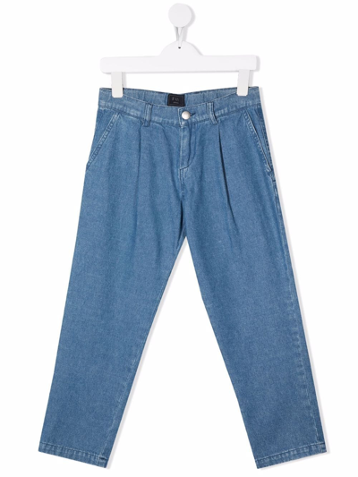 Fay Teen Mid-rise Tapered Leg Jeans In Light Blue