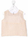 Il Gufo Macramé-detail Sleeveless Blouse In Neutrals