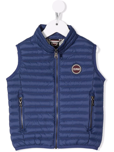 Colmar Kids' Logo Patch Padded Gilet In Blue