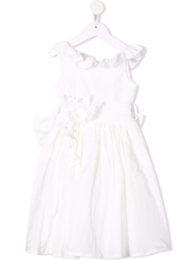 Piccola Ludo Kids' Ruffled Flared Dress In White