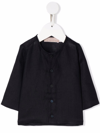 La Stupenderia Round Neck Button Down Jacket In Blue