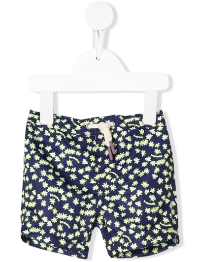 Bonpoint Babies' Patterned Drawstring Swim Shorts In Blue