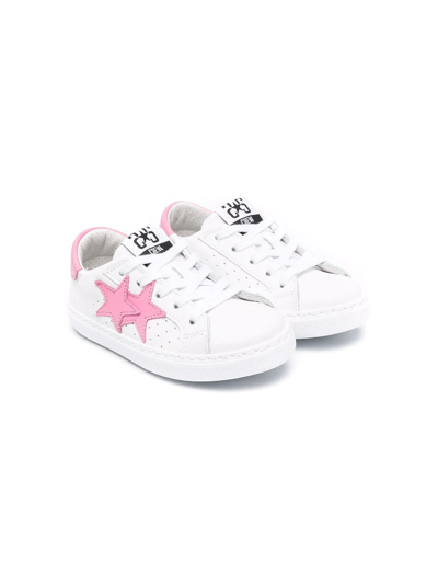 2 Star Kids' Star Patch Low-top Sneakers In White