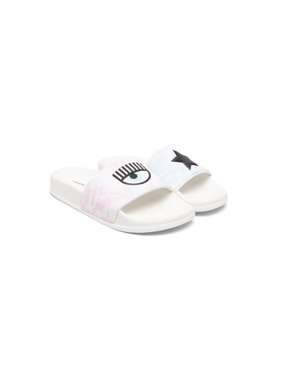 Chiara Ferragni Kids' Eyestar Open-toe Sandals In White