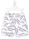 Calvin Klein Logo-print Drawstring Shorts In White