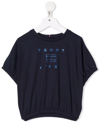 Tommy Hilfiger Junior Logo Print Elasticated T-shirt In Blue