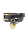ALEXANDER MCQUEEN LEATHER BRACELET WITH HEART CHARM