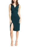 DRESS THE POPULATION ALESSIA TIE WAIST CREPE DRESS