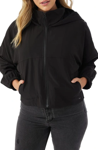 O'neill Water Resistant Hooded Jacket In Black