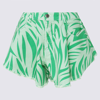 Dependance Zebra-print Flared Shorts In Green