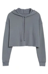 Bella Plus Canvas Solid Crop Hoodie In Storm