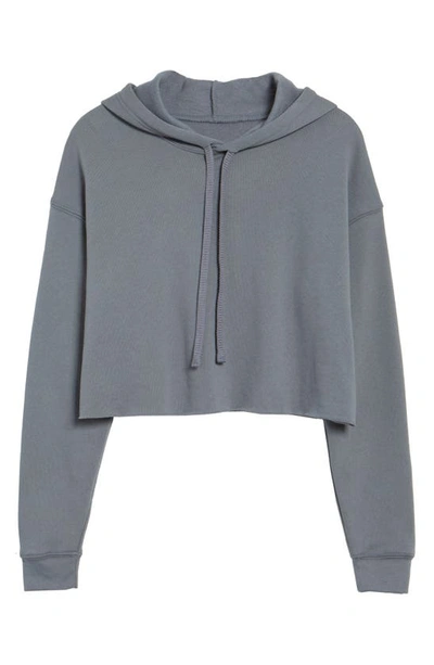 Bella Plus Canvas Solid Crop Hoodie In Storm