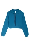 Bella Plus Canvas Solid Crop Hoodie In Deep Teal