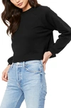 Bella Plus Canvas Raglan Sleeve Sweatshirt In Black