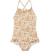 Bonpoint Kids Abbie Floral Print Swimsuit In Cream