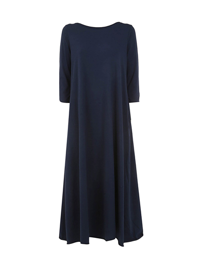 Labo.art 3/4s Round Neck A Line Stripped Long Dress In Atlantic