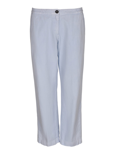 Massimo Alba Buttoned Elastic Waist Trousers In Ice Blue