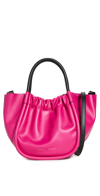 Proenza Schouler Small Ruched Leather Crossbody Tote In Fuschia