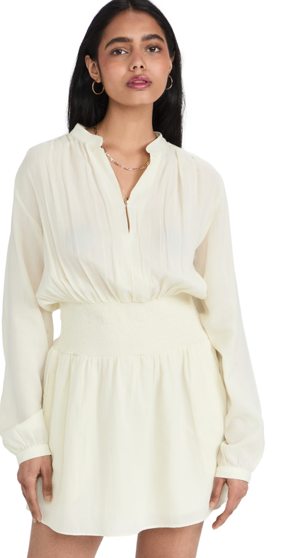 Rag & Bone Calista Collared Stretch-woven Mini Dress In Light Dove
