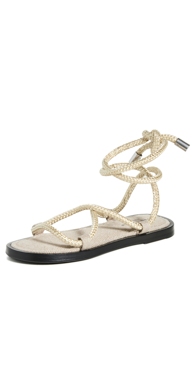 Rag & Bone Infinity Rope And Leather Sandals In White