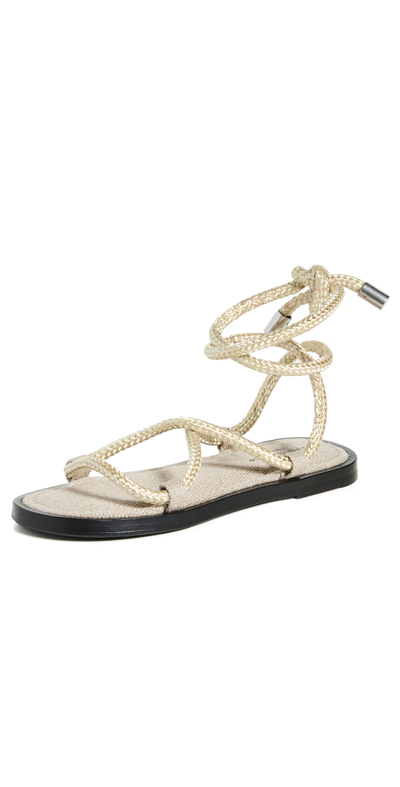 Rag & Bone Infinity Rope And Leather Sandals In Ivory