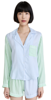 Rails Kellen Striped Long Sleeve Shorts Pajama Set In Mixed Lagoon Stripe