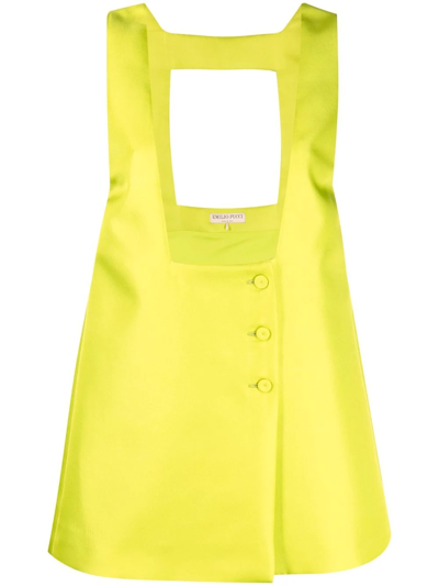 Pucci Button-fastening Pinafore Dress In Green