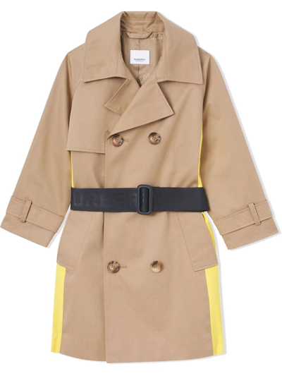 Burberry Kids' Panel-detail Trench Coat (3-14 Years) In Archive Beige