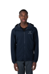 Arc'teryx Logo-embroidered Hooded Windbreaker In Kingfisher