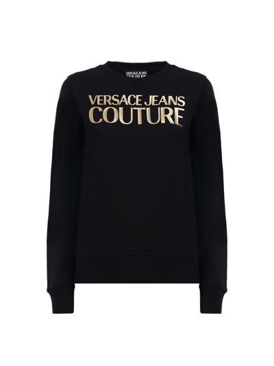 Versace Jeans Couture Lamina Logo Print Sweatshirt In 899 + 948