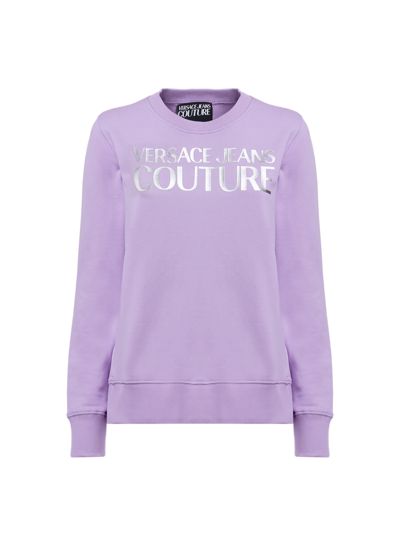 Versace Jeans Couture Lamina Logo Print Sweatshirt In Lavander
