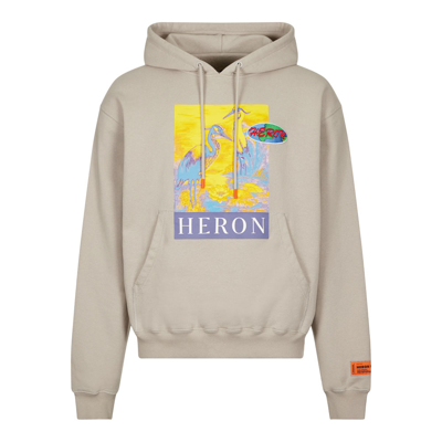 Heron Preston Heron Logo Printed Hoodie In Grey