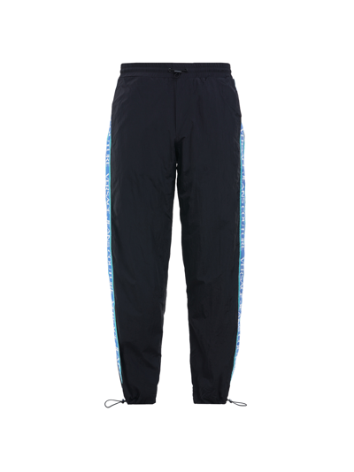 Versace Jeans Couture Trousers With Logo Ribbon On Sides In Black