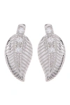 Best Silver Sterling Silver Crystal Leaf Stud Earrings