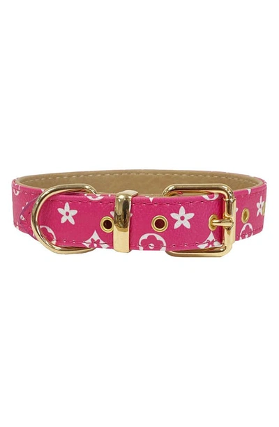 Dogs Of Glamour Lauren Luxury Collar In Hot Pink