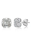 Best Silver Sterling Silver Asscher Cut Cz Stud Earrings